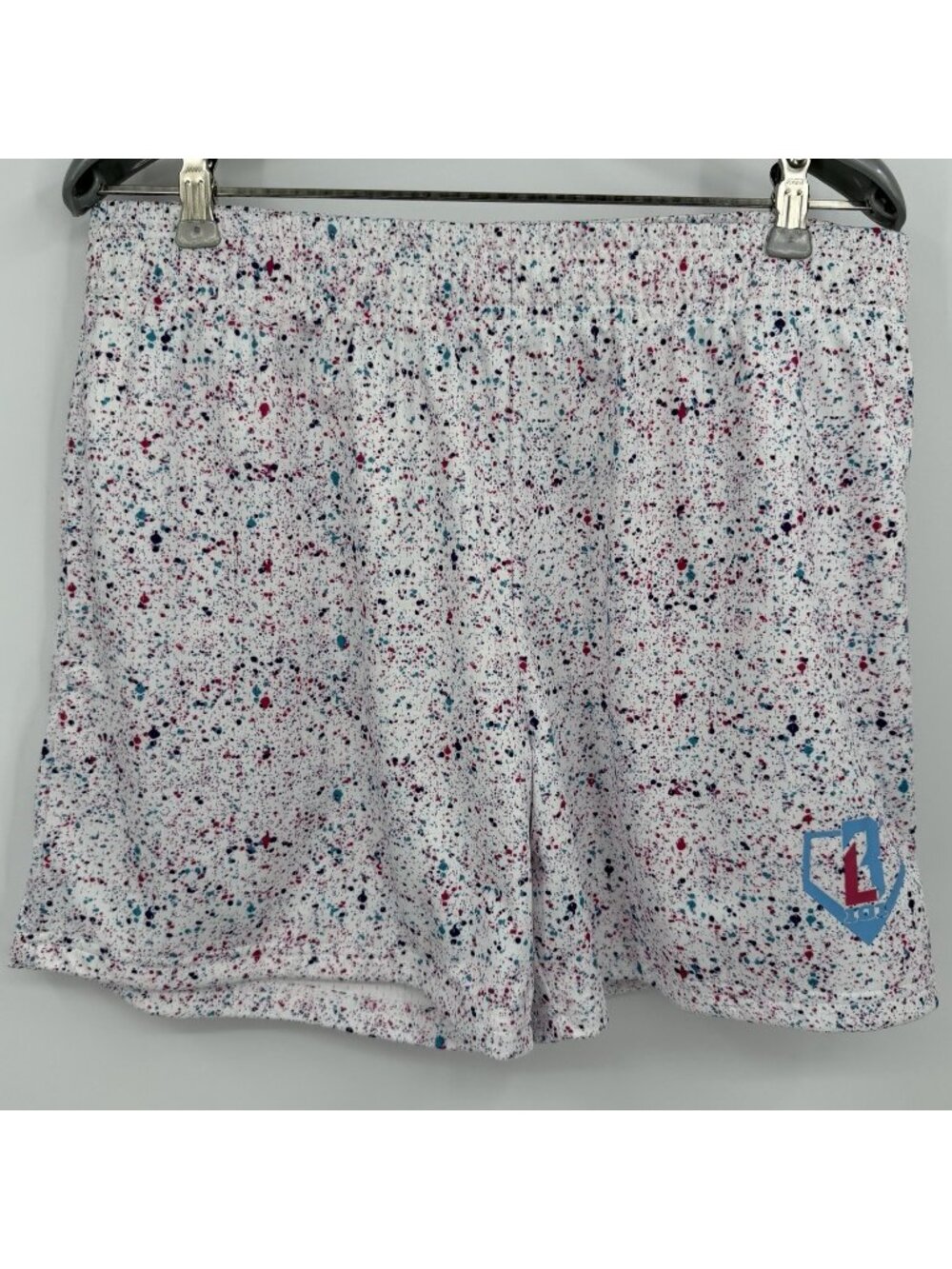 Baseball Lifestyle 101 Mesh Athletic Shorts Size L Men’s White Splatter Paint